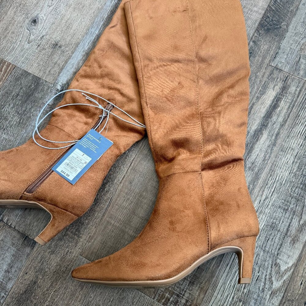 Kendra Kitten Heel Tall Dress Boots with Memory Foam Insole - Universal Thread 7 - Picture 5 of 9
